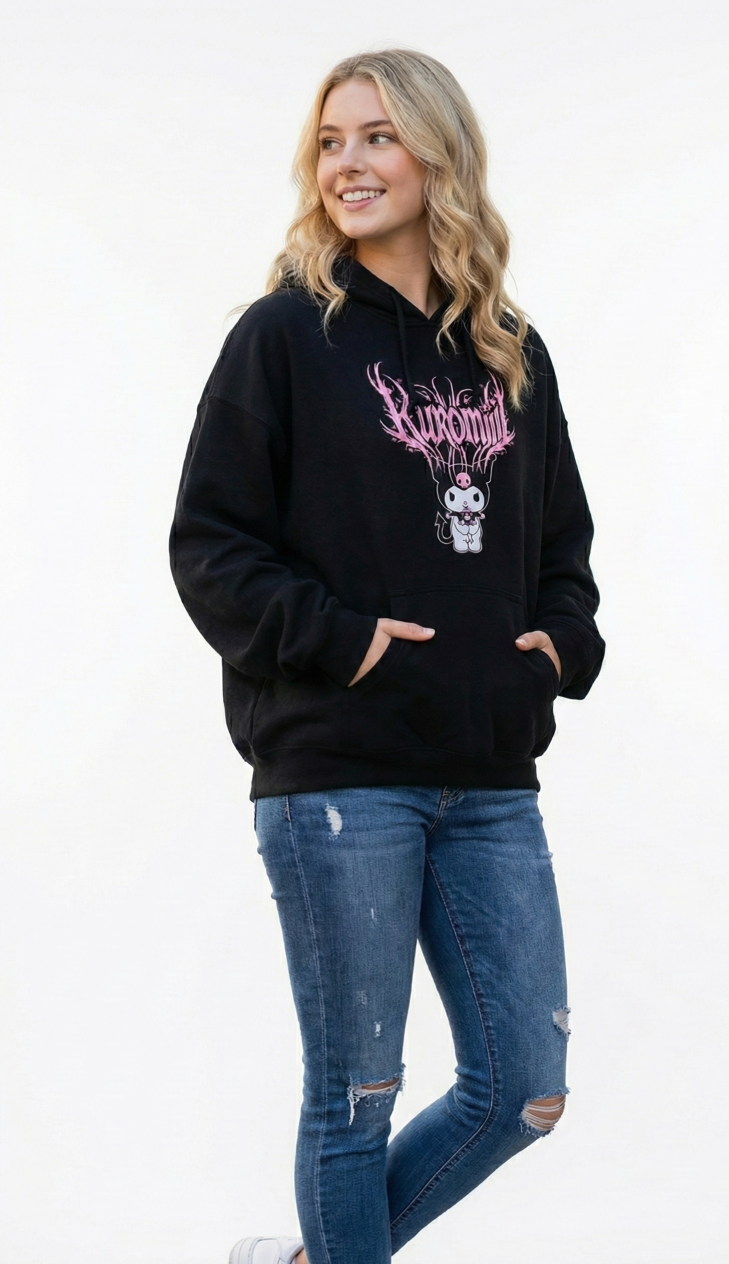 Kuromi Core Aesthetic Oversized Hoodie - Dark Punk Edition
